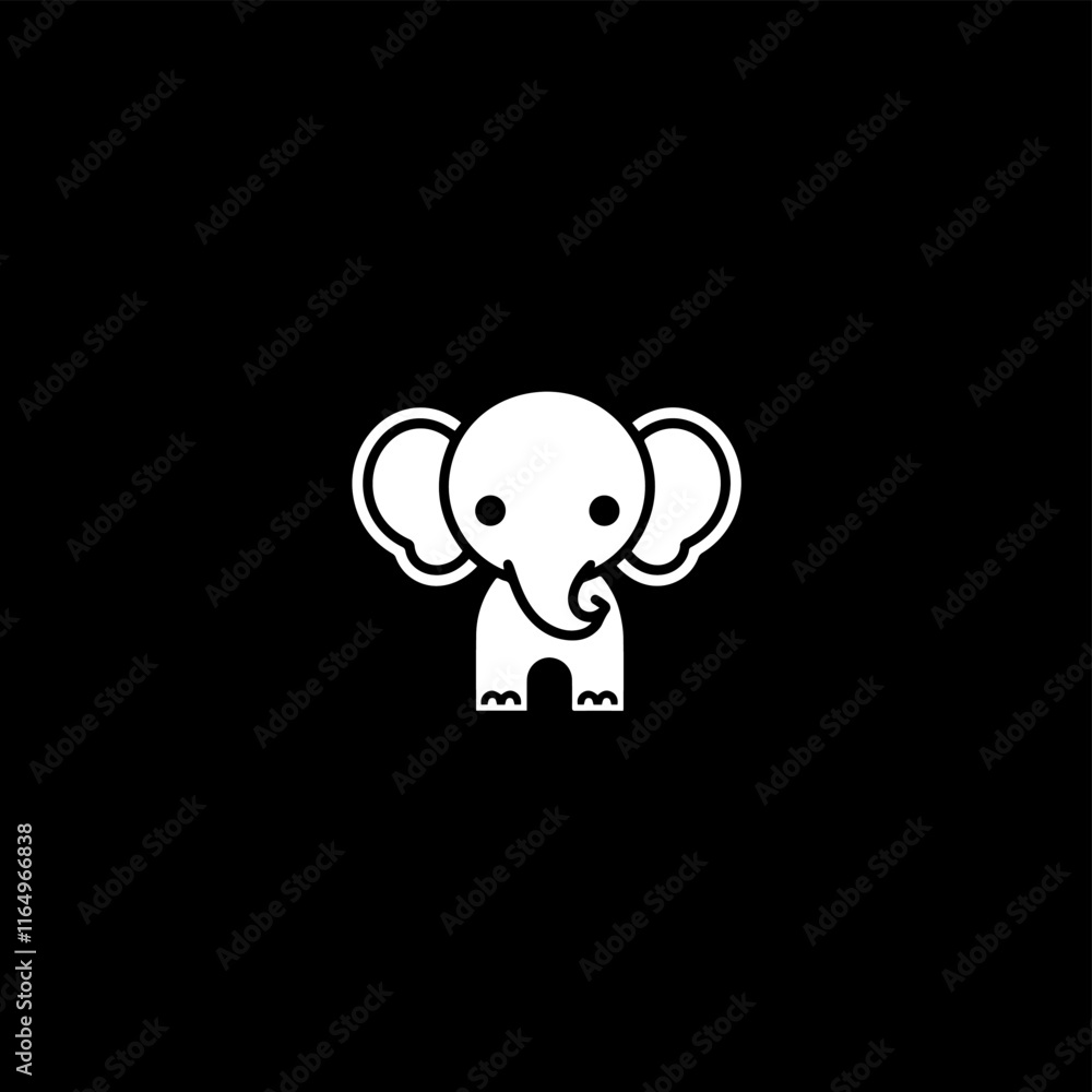 Fototapeta premium Vector drawn elephant icon.