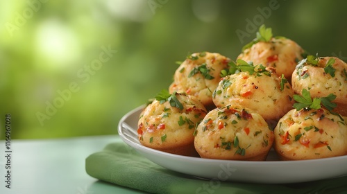 Wallpaper Mural Delicious Savory Mini Muffins with Herbs and Vegetables Torontodigital.ca