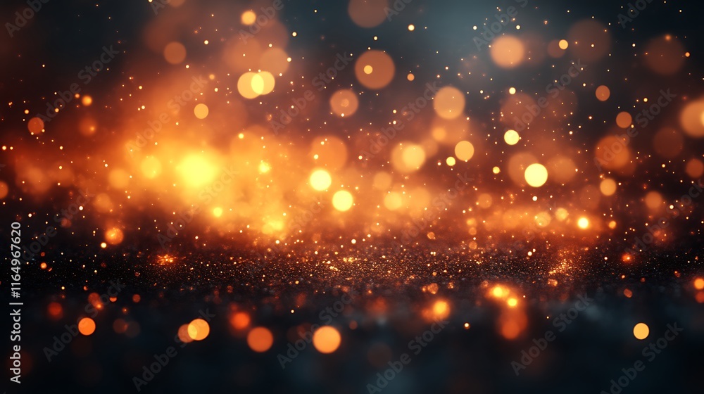 Fototapeta premium Glittering Orange and Black Abstract Background