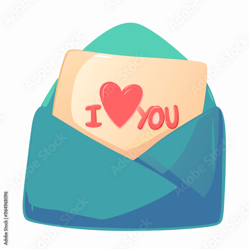 Valentine's day love letter romantic setting digital illustration creative design whimsical concept