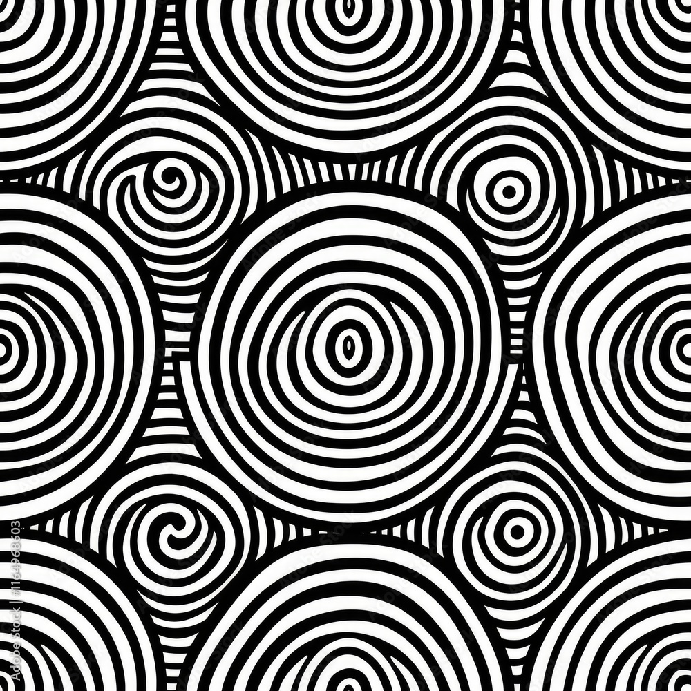 A pattern of concentric circles in black and white, creating a visually striking design. A pattern of concentric circles in black and white, creating a visually striking design.