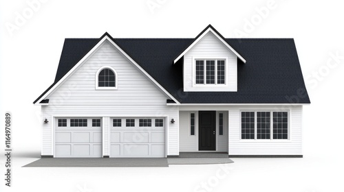 Wallpaper Mural White Suburban House with Black Roof and Garage Torontodigital.ca