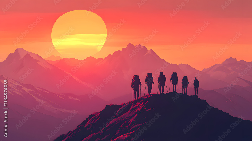 Fototapeta premium climbing when the sun goes down