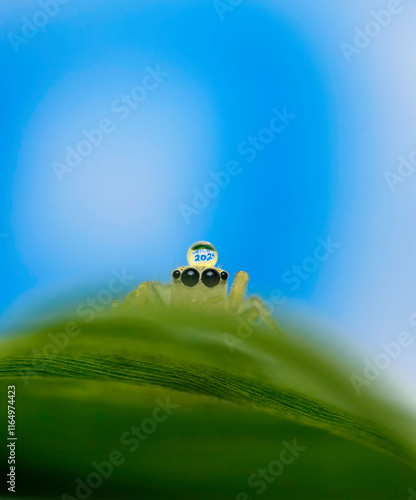 Wallpaper Mural Happy new year 2025 
Welcome 2025 written in a water dew drop on a spider  Torontodigital.ca