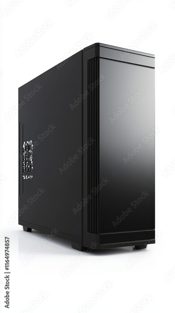 Sleek Black Computer Case - Modern Tech Design Sleek Black Computer Case - Modern Tech Design
