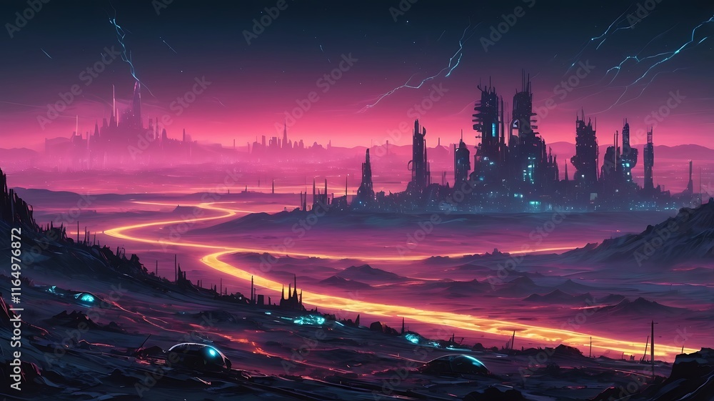 Obraz premium The Cybernetic Wasteland