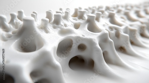 Close-up of a porous bone structure.