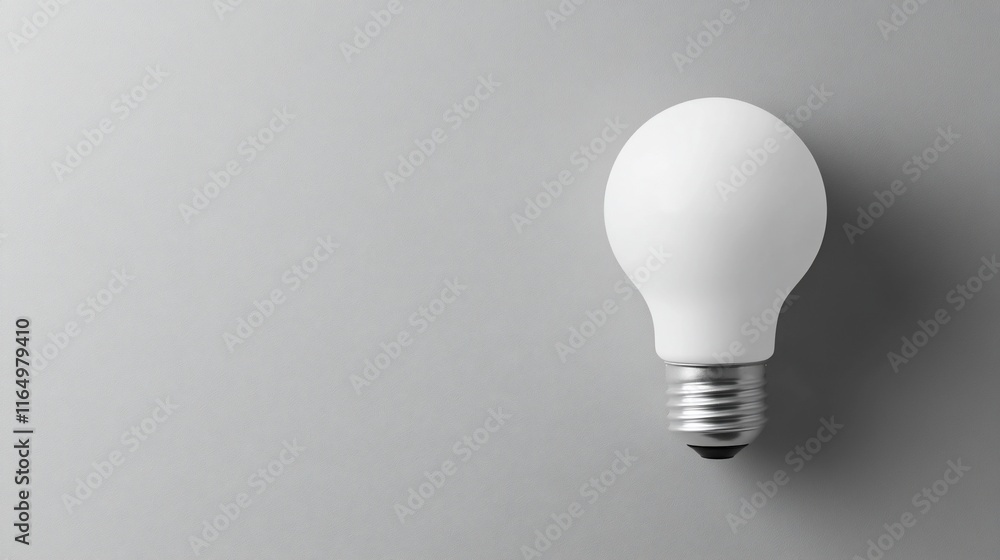 Single white lightbulb on gray background. Single white lightbulb on gray background.