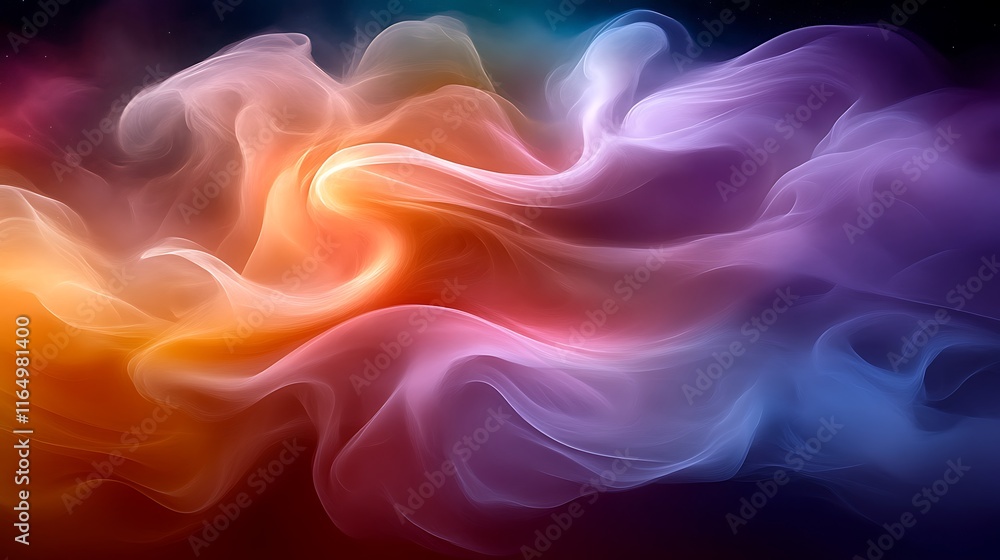 Obraz premium Abstract swirling colorful nebula cosmic artwork