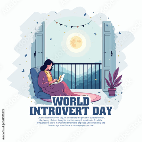 World Introvert Day on January 2nd social media post banner template