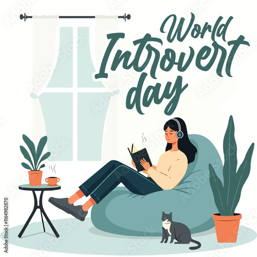 World Introvert Day on January 2nd social media post banner template