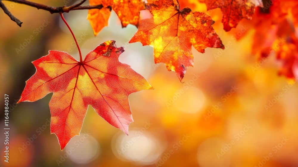 Vibrant autumn leaves hanging from a branch, showcasing seasonal colors and beauty. Vibrant autumn leaves hanging from a branch, showcasing seasonal colors and beauty.