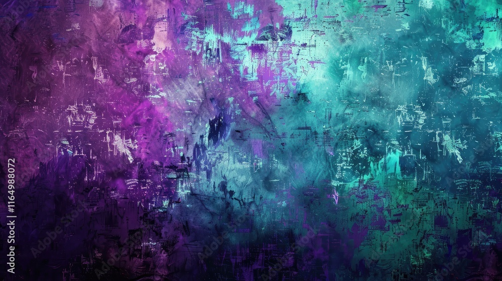 Fototapeta premium An abstract blend of purple and teal hues, creating a textured, atmospheric background.