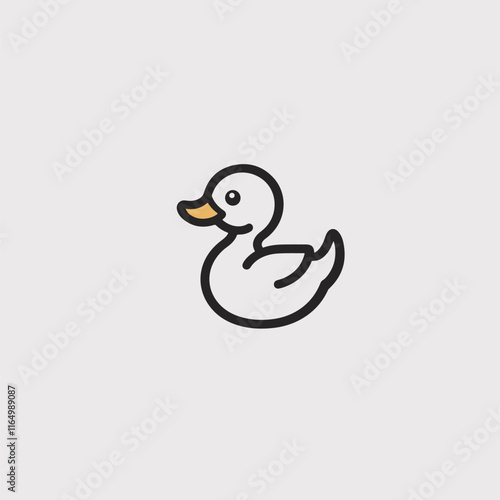 minimal modern duck logo icon vector illustration hipster stock. Animal farm or restaurant cafe in luxury line style. Goose logo design.