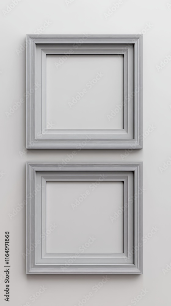 Elegant Double Picture Frames in Light Grey Elegant Double Picture Frames in Light Grey