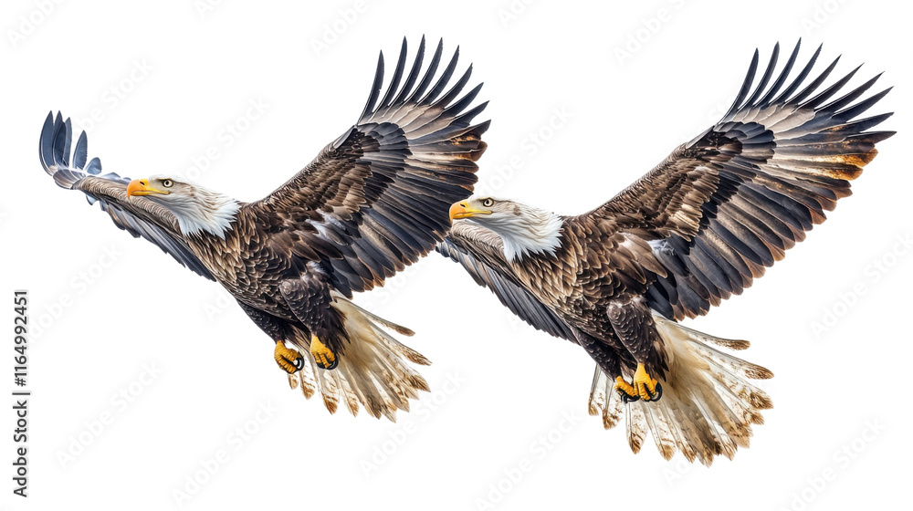 Fototapeta premium eagle in the sky isolated on white background
