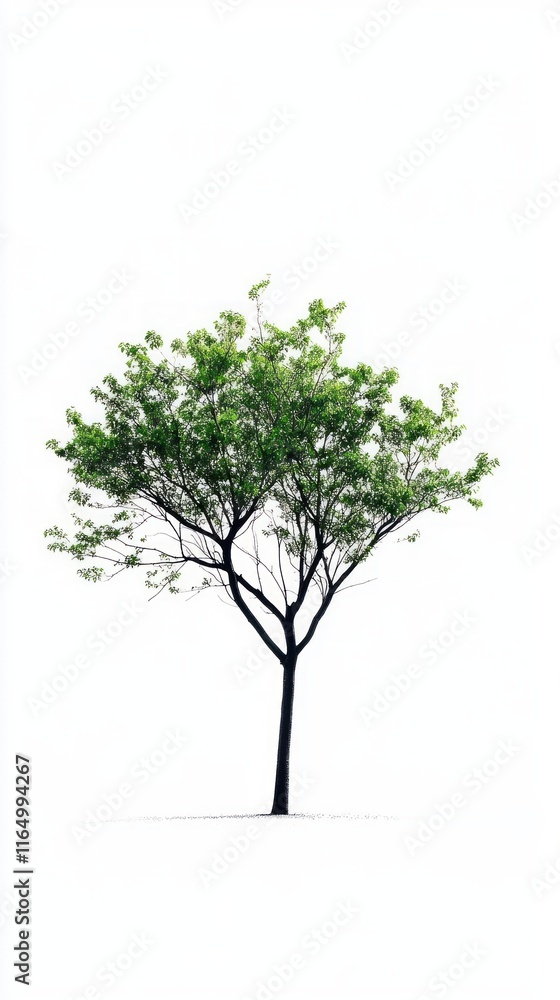 Obraz premium Solitary Tree Against a Pristine White Background