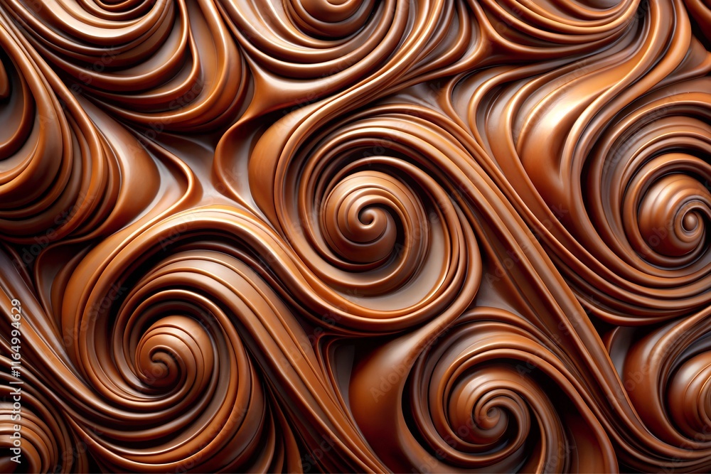 Luxurious Swirls of Velvety Milk Chocolate – Indulgent Abstract Texture. Luxurious Swirls of Velvety Milk Chocolate – Indulgent Abstract Texture.