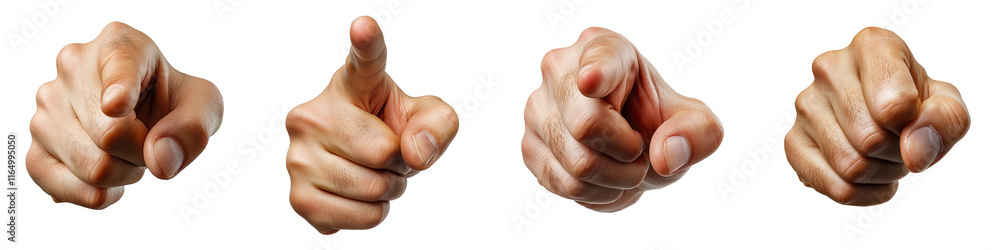 Close-Up Hands Pointing in Different Directions Symbolizing Direction, Guidance, Communication, and Engagement in Various Contexts