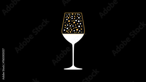 Logo design featuring a wine glass with swirls of white, representing elegance and sophistication in branding.
 photo