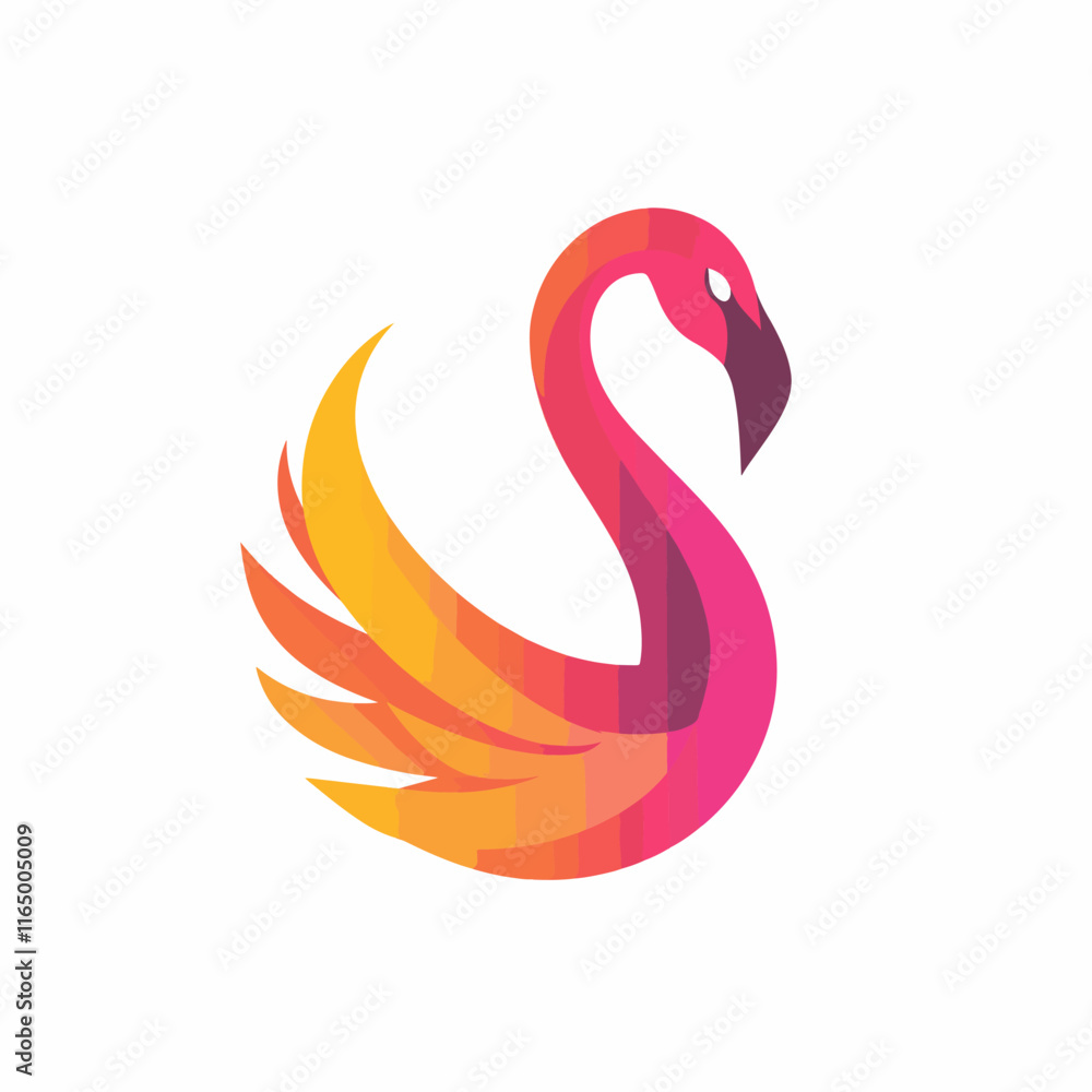 Logo illustration Flaminggo gradient colorful Logo illustration Flaminggo gradient colorful