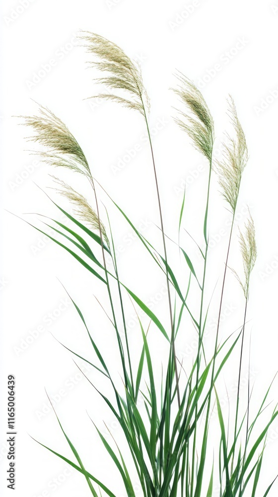 Naklejka premium A Stunning Display of Lush Green Grass in Nature's Embrace. An Exquisitely Detailed Close-Up of Vibrant Flora. A Breathtaking View of Wild Meadow Plants