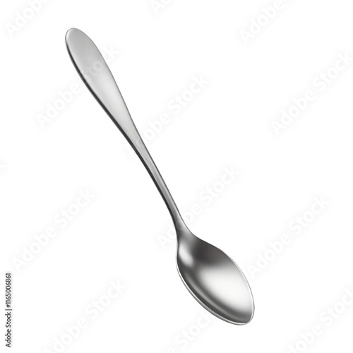 Metal spoon on transparent background PNG Generative AI