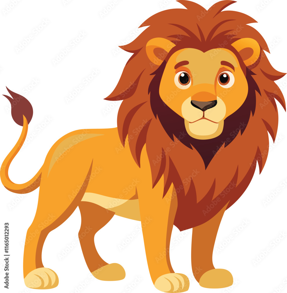 lion cartoon isolated on white