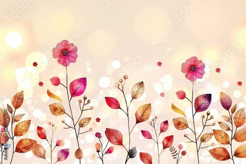 Vibrant floral art display nature scene digital illustration colorful background close-up aesthetic beauty photo