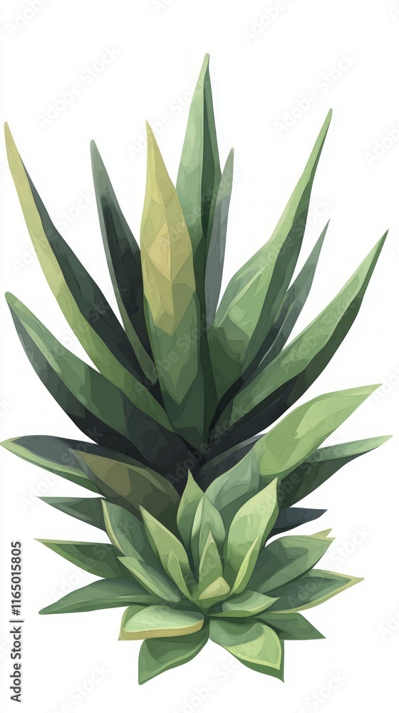 Obraz premium Stunning Botanical Illustration of a Vibrant Succulent Plant. A Perfect Artwork for Your Home Decor. A Detailed and Artistic Representation of Nature's Beauty.