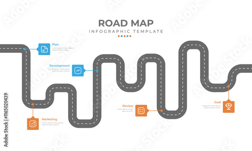 Technology Road map timeline year illustration, process timeline roadmap