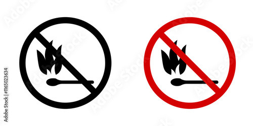 No fire sign vectors in flat style