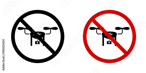 No fly drones sign vectors in flat style