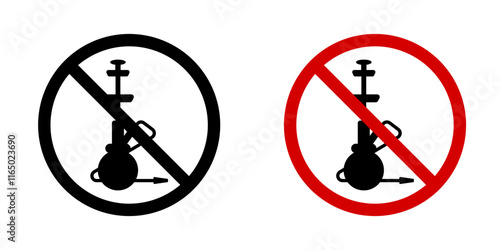 No hookah sign vectors in flat style