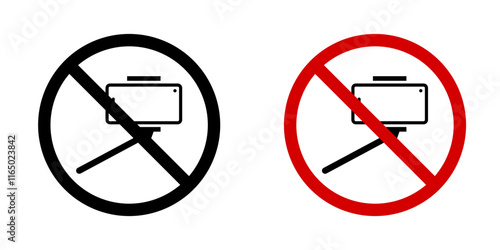 No selfie sign vectors in flat style