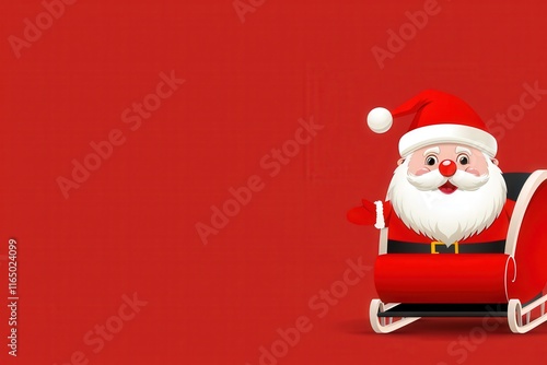 Festive santa claus illustration digital art christmas theme red background cheerful mood holiday spirit photo