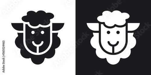 Sheep icons in flat style