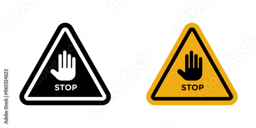 Stop security sign vectors in flat style