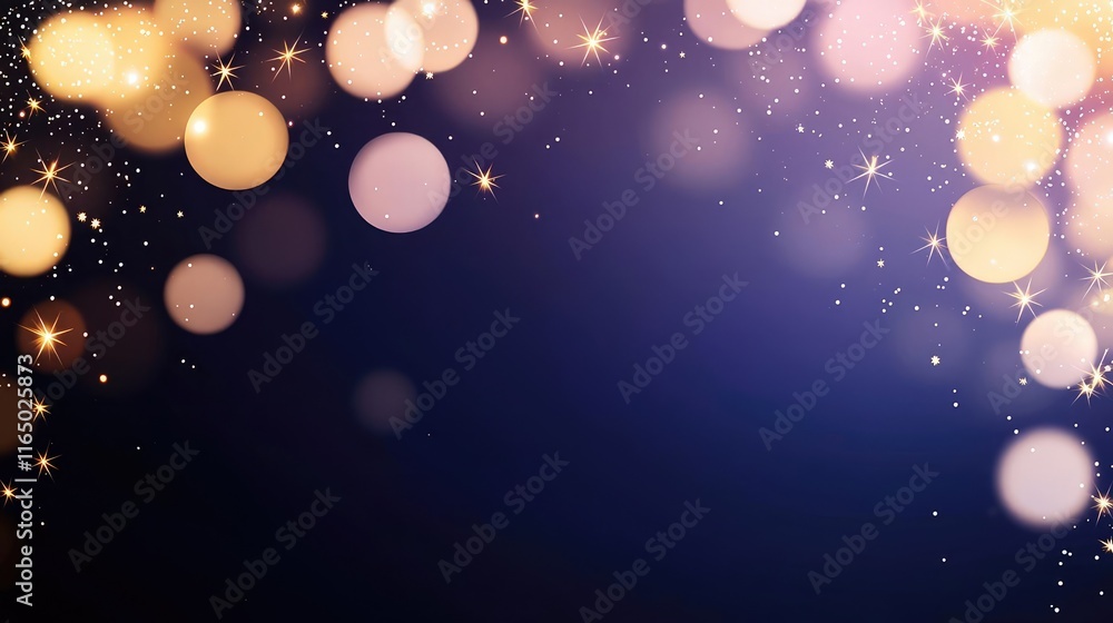 Obraz premium Starry abstract background idea. A mesmerizing abstract light background with glowing orbs and sparkling bokeh effects.