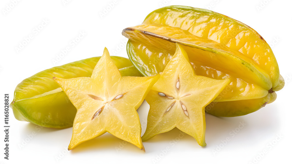 Fototapeta premium Fresh star fruit on white background isolated
