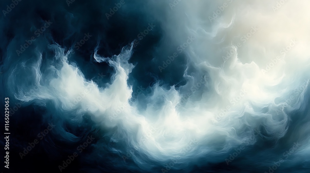 Naklejka premium Abstract Dark Blue and White Cloud Formation