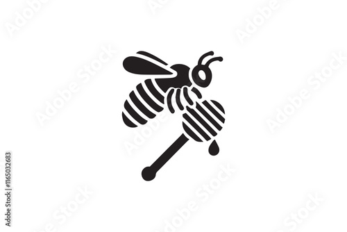 simple and unobtrusive honey vector silhouette illustration isolated in white background
