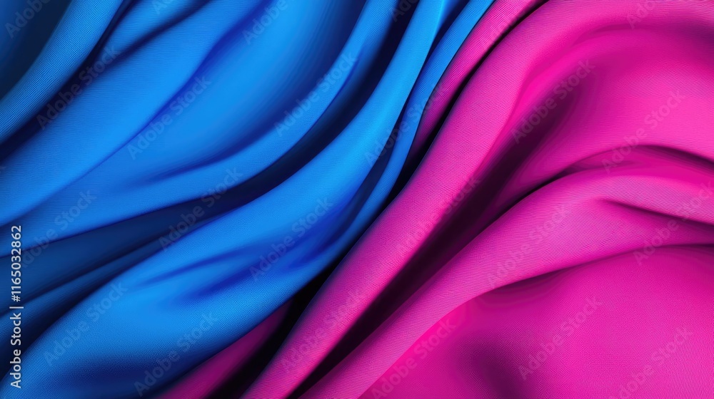 Obraz premium Noise abstract background idea. Vibrant blue and pink fabric textures create an eye-catching, flowing design.