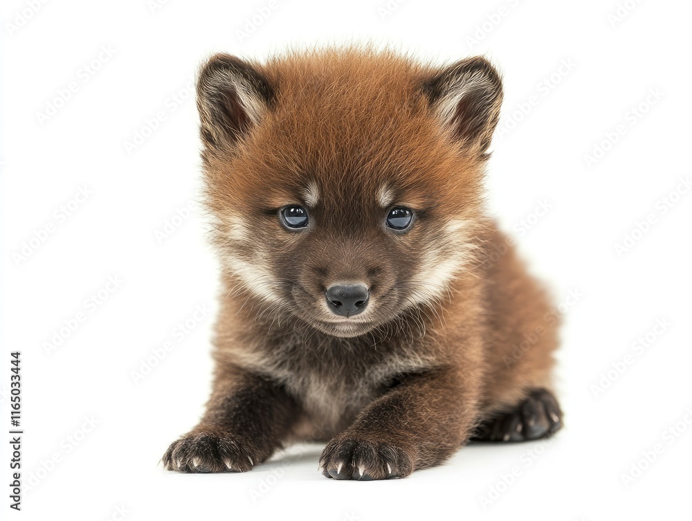 cute wolf cub isolated on white background. cute wolf cub isolated on white background.