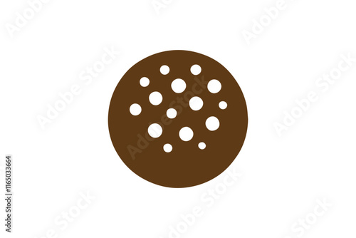 simple and unobtrusive cookie black and white vector silhouette illustration isolated in white background
