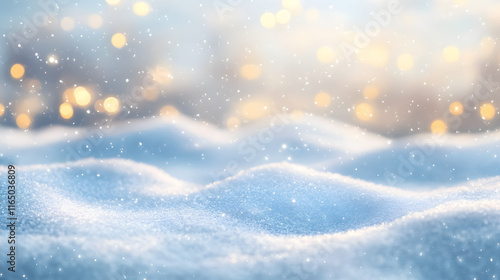 Wallpaper Mural Abstract magical winter landscape with snow and golden bokeh lights�panoramic banner Torontodigital.ca
