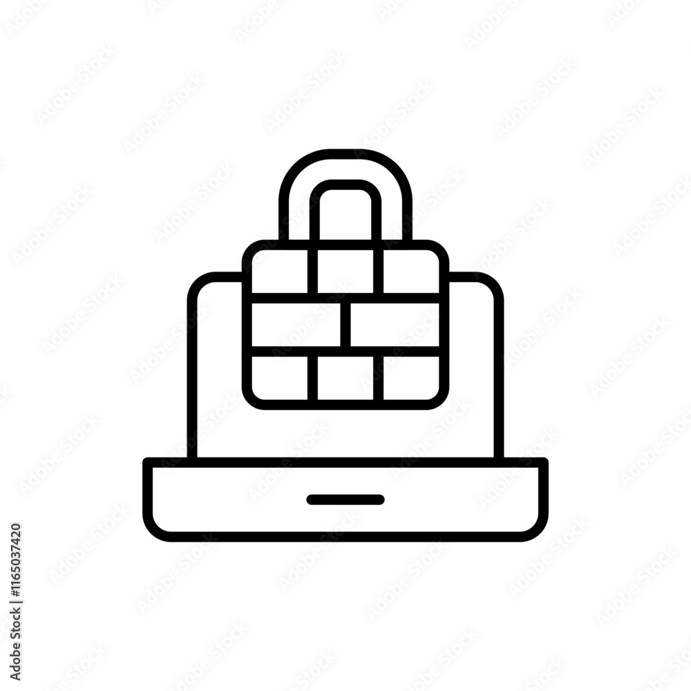 Firewall outline icons, minimalist vector illustration ,simple transparent graphic element .Isolated on white background Firewall outline icons, minimalist vector illustration ,simple transparent graphic element .Isolated on white background