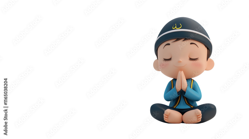 3D Muslim Character in Prayer isolated transparent background 3D Muslim Character in Prayer isolated transparent background