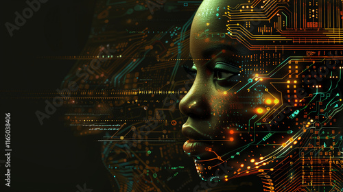 digital map of africa - concept of technological growth