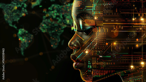 digital map of africa - concept of technological growth